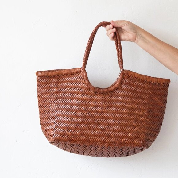 Dragon Diffusion Women's Nantucket Basket Bag in Tan - Picture 2 of 11